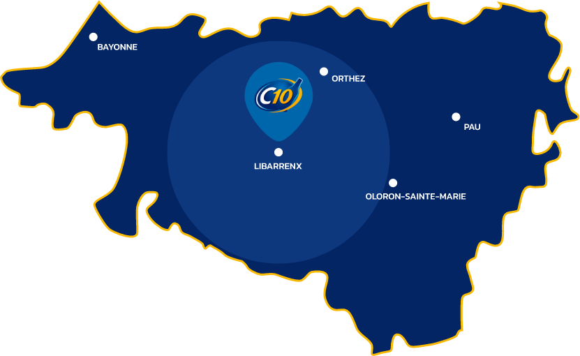Carte de géolocalisation des Établissements Pinque dans le 64